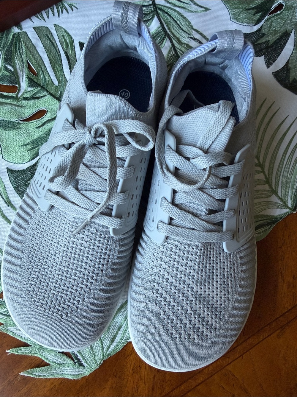 WHITIN Women's Gray Knit Slip-On Athletic Sneakers